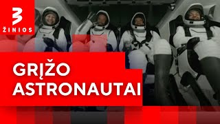 Į vandenyną netoli Floridos nusileido kosminių kelionių istoriją perrašę astronautai [upl. by Xonk447]