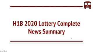 H1B 2020 Lottery Completed 201K Petitions Filed with USCIS Summary [upl. by Ayal695]