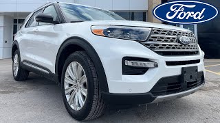 2023 Ford Explorer Limited AWD 301A 23L EcoBoost in Star White Metallic WalkAround [upl. by Jamilla523]