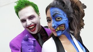 THE JOKER vs COMIC CON SpiderMan Harley Quinn  Real Life Superhero Movie [upl. by Shalom]