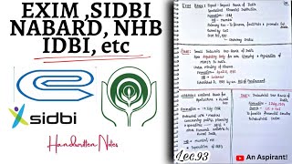 EXIM Bank NABARD SIDBI NHB Part7 Banking in India  Indian Economy  Lec93  An Aspirant [upl. by Nodnrb]