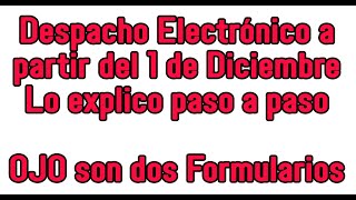 A partir 11224 se exigirá el Despacho electrónico en PNA OJO son dos Formularios El detalle [upl. by Henson]