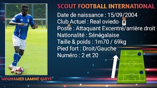 MOUHAMED LAMINE GUEYE  20242025   ATTAQUANT EXCENTRÉ amp ARRIÈRE DROIT  REAL OVIEDO [upl. by Ynnav]