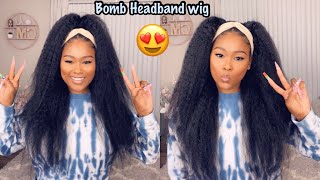 Must have kinky straight headband wig Mslynn Hair [upl. by Enimassej]