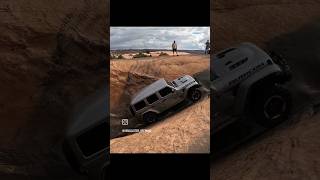 My buddy with his jeep on 35s taking on the hot tub jeep moab hellsrevenge [upl. by Adnilec]