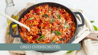 Orzo ovenschotel met paprika 😋  LeukeReceptennl [upl. by Eniledgam]