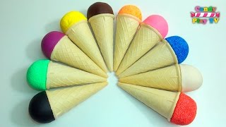 PlayDoh Ice Cream Cone  Learn Colours with Squishy Glitter Foam  Learn Colors With Glitter Putty [upl. by Eicyaj]