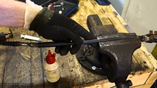 How to lubricate old and bad hand brake cable in car or pick truck [upl. by Sanoj384]