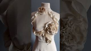 Flounces as dress decoration textilesurfacedesign creativedraping fabricmanipulation draping [upl. by Broeder]