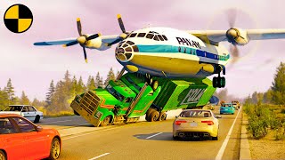 Plane Emergency Landing on Highway and other Accidents 2 😱 BeamNGDrive [upl. by Adnaval]