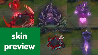 lol New Skin Preview Coven Ahri Ashe Cassiopeia Evelynn LeBlanc Malphite Warwick  Tristana [upl. by Nrehtak]