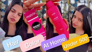 How to color you hair at home Under 500  Martix hair color review  Streax Developer [upl. by Adrell]