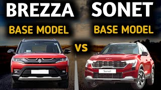 Brezza 2024 Base Model vs Sonet Base Model 2024🔥Detailed ComparisonBrezza vs Sonet 2024Brezza 2024 [upl. by Heins]