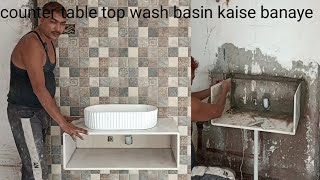 Counter Top Wash Basin Installation  granite top wash basin table top [upl. by Alben]