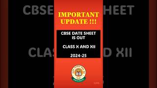 CBSE CLASS 10 DATE SHEET 2025 [upl. by Htebazie]