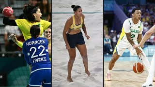 Paris2024 os resultados do Brasil no handebol basquete e vÃ´lei de praia  AFP [upl. by Josee]