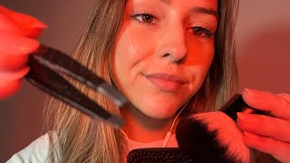 Whispered ASMR Plucking and Brushing Away Your Negative Energy 👐🏻 new triggers new setup [upl. by Skardol221]