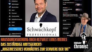 Hausdurchsuchung nach Retweet eines Memes  „angemessenes Verhältnis zur Schwere der Tat“ [upl. by Ethbun]