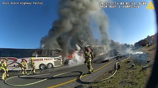 Troopers release video showing aftermath of Ohio bus crash that killed 6 [upl. by Lalita319]