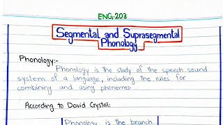 Segmental and Suprasegmental phonology ENG203 linguistics pu [upl. by Yorle]