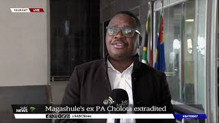 Magashules former PA Moroadi Cholota extradited to SA Khayelihle Khumalo updates [upl. by Elocaj299]