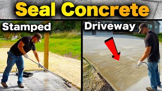 How To Seal Concrete  STAMPED and CONCRETE DRIVEWAY  Foundation Armor AR350 and SX5000 WB [upl. by Engdahl597]