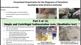 Part 5 Sedimentation test of faces or stool for the diagnosis of parasitism [upl. by Nylahs53]