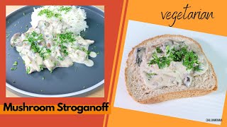 Mushroom Stroganoff Vegetarian Recipe [upl. by Ahseem]