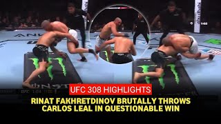 UFC 308 Results Confusing referee judgement gives Rinat Fakhretdinov win over Carlos Leal [upl. by Maisel]