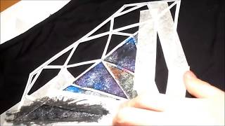 DIY paint a GALAXY COLORFUL DIAMOND on your Tshirt [upl. by Kovacs]