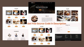 Create a Responsive Coffee Website Using HTML CSS and JavaScript  Free Source Code [upl. by Nayllij]