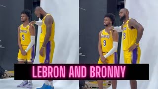 LeBron James and Bronny Lakers Media Day  Lakers Media Day [upl. by Cookie]