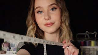 ASMR Tailor Roleplay 🧵 Measuring Fabric Sounds Soft Spokenay [upl. by Rudd]