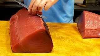 How To Cut Tuna For Sushi and Sashimi [upl. by Pros]