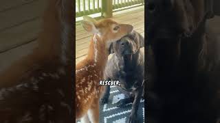 Heartwarming Friendship Deer Thanks Her Rescuer ❤️🐶🦌 animals rescue fawn doglover [upl. by Nonnah]