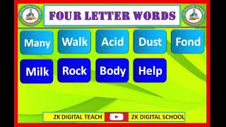 Four letter words  English Activity  Three letter words  Part 2  Garden of words [upl. by Erodasi]