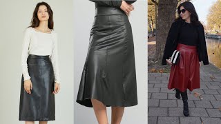 TOP 50 FANTASTIC AMAZING TRENDY LEATHER SKIRT DESIGN AND ATTRACTIVE PLUS SIZE OUTFITS FOR LADIES [upl. by Mcnamara389]