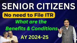 Online ITR Filing AY 202425  Senior Citizen tax benefits  Senior Citizen itr filing 202425  ITR [upl. by Yelir354]