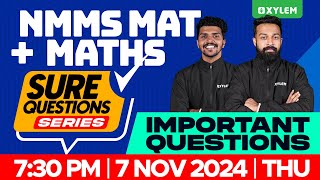 NMMS 2024  MAT  Maths  Most Important Questions  Xylem Class 8 [upl. by Thamora]