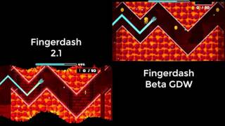 21 Geometry Dash  Fingerdash 21 vs Beta Comparison [upl. by Paxton]