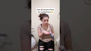 Fake Tampon Prank on boyfriend 🩸 shorts [upl. by Idoc605]