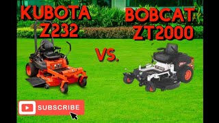 Kubota Z232 vs Bobcat ZT2000 plus a look at Dixie Choppers [upl. by Naicad441]