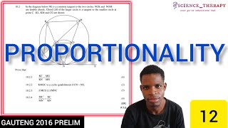 PROPORTIONALITY THEOREM  PRELIM GAUTENG 2016  GRADE 12 [upl. by Marder920]