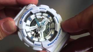 White Casio GShock AntiMagnetic Watch GA110SN7A [upl. by Aklog]