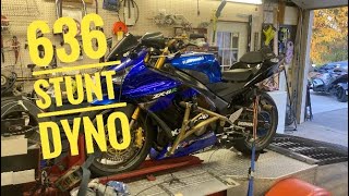 My Kawasaki 636 Stunt Bike tuned on Dyno [upl. by Adnirol]