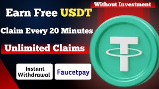 Earn Free USDT  High Paying USDT Faucet Site  High Paying Faucet Claim usdtearn [upl. by Ivek]