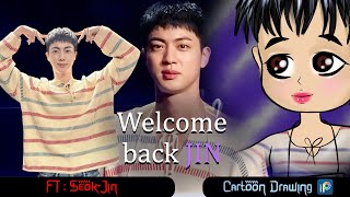 BTS Seokjin 2024 Festa Live  Cartoon Drawing bts jin btsfesta2024 [upl. by Leik]