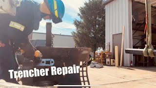 Skid Steer Mounted Trencher Repair [upl. by Nerdna]