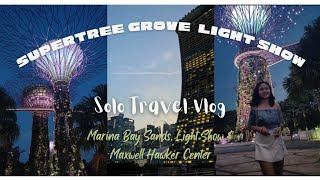 Supertree Grove Light Show in Singapore 🇸🇬 ep 3  Marina Bay Sands Light Show amp Hawker Centers [upl. by Ecaj133]