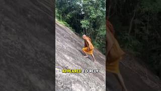 Monk Effortlessly Climbs Cliff😱 facts climbing cliff [upl. by Eahcim]